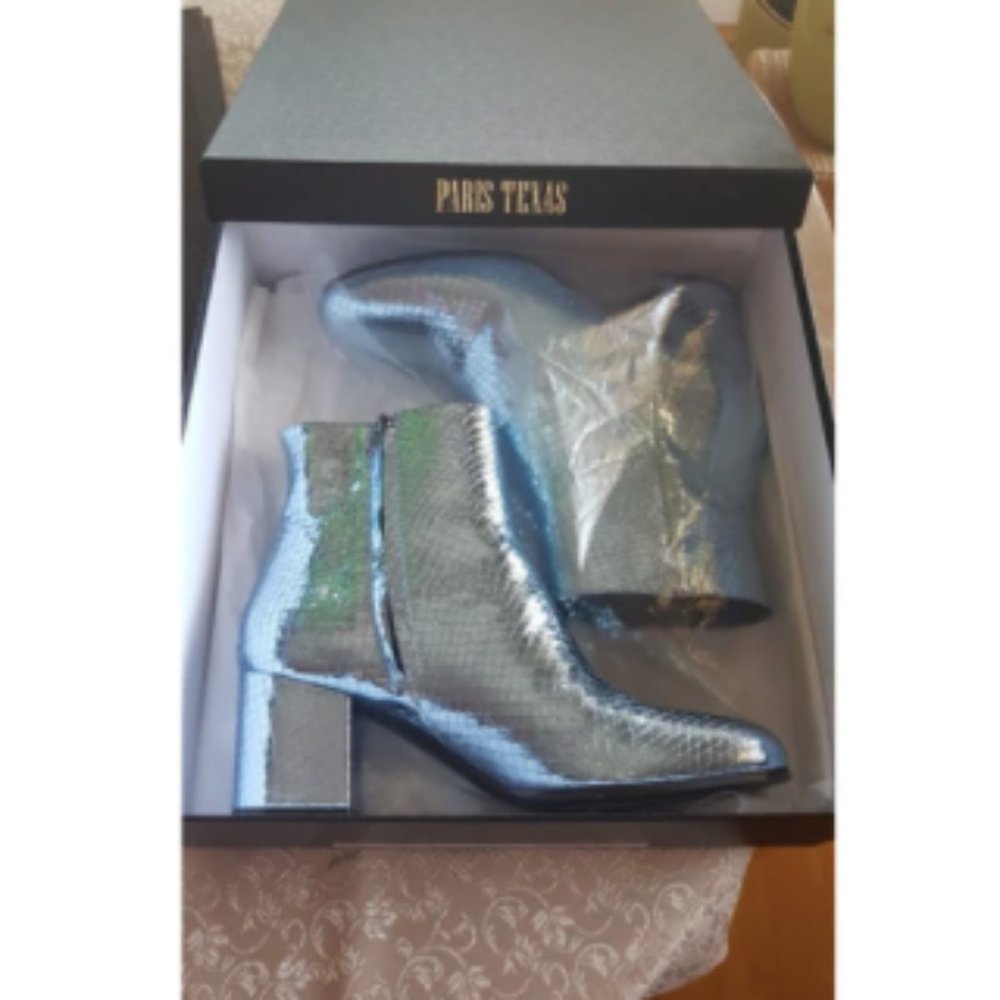 Paris Texas Silver Heeled Boots - Picture 3 of 8